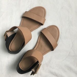 Neutral Color Block Sandals